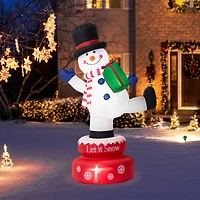 Glitzhome® 6ft. Lighted Inflatable Rotating Snowman Décor