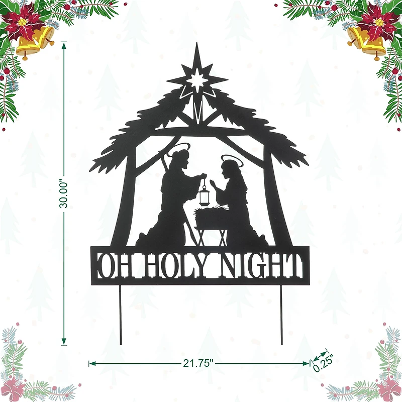 Glitzhome® 2.5ft. Metal Nativity Silhouette Yard Stake