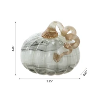 Glitzhome® Small Marble Glass Pumpkin, Gray
