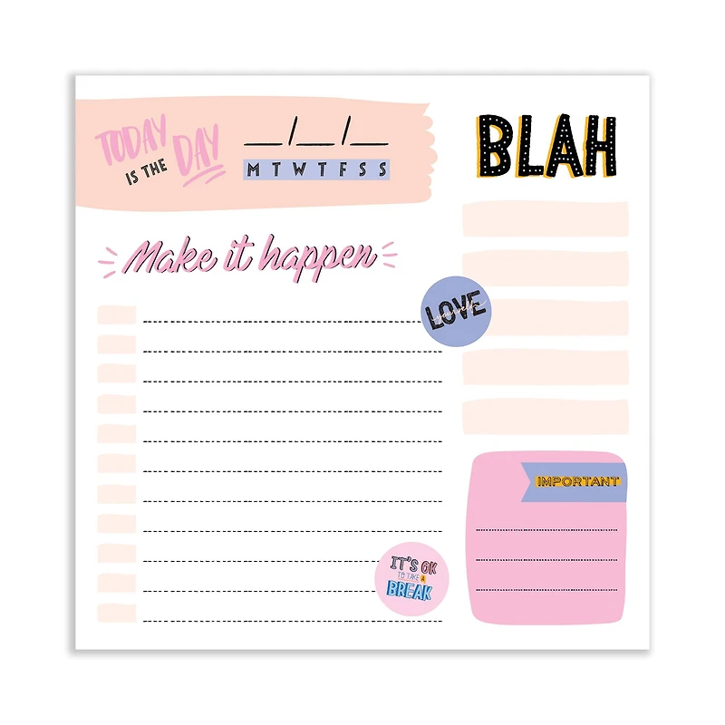 TF Publishing Undated Make it Happen Daily Note Block for Productivity & Lists Desktop