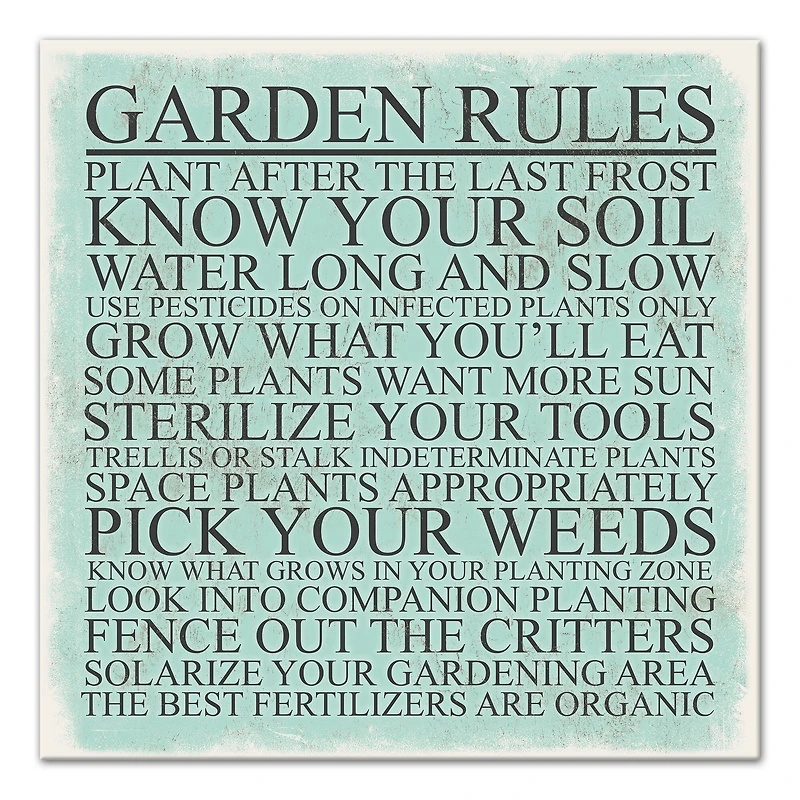 Garden Rules Canvas Art 