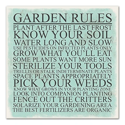 Garden Rules Canvas Art