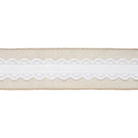 2.5" x 2yd. Faux Linen & Lace Wired Ribbon by Celebrate It™