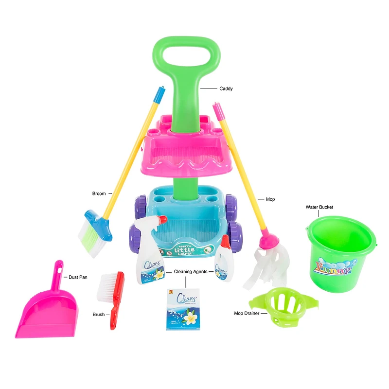 Toy Time Play Housekeeping & Janitor Cart Toy Cleaning Set