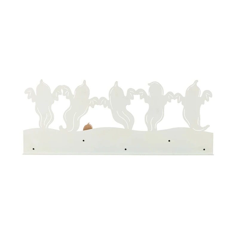 Glitzhome® 18"L Halloween Wooden & Metal White Ghost Silhouette Countdown Table Sign
