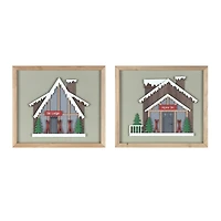 Framed Ski Lodge Wall Art Set