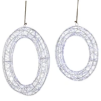 LED Lighted Hanging Christmas Wreath Decorations - 18" - Set of 2 - Cool White Lights