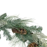 Artificial Mixed Pine with Pine Cones & Gold Glitter Garland, Unlit