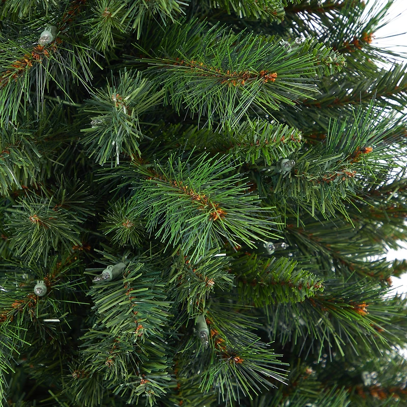 4.5ft. Pre-Lit West Virginia Mountain Pine Artificial Christmas Tree in Floral Planter, Clear Lights