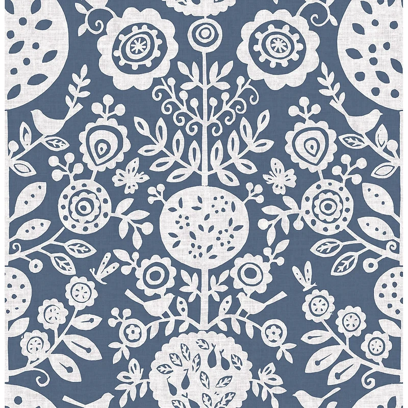 NuWallpaper Navy Anya Peel & Stick Wallpaper