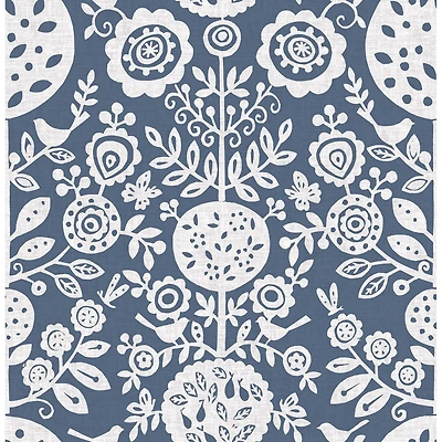 NuWallpaper Navy Anya Peel & Stick Wallpaper