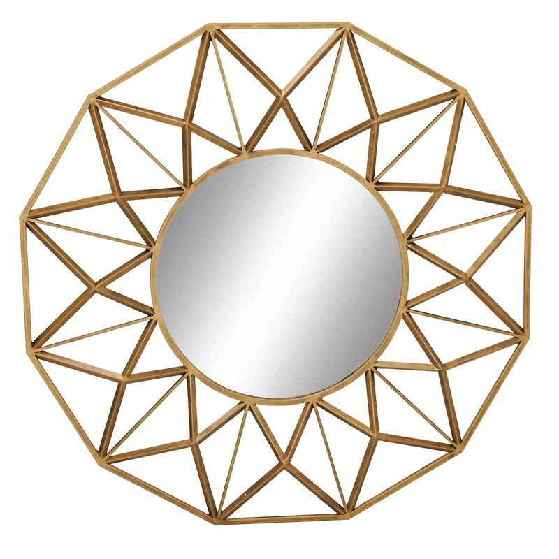 32" Gold Glam Metal Wall Mirror