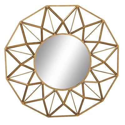 32" Gold Glam Metal Wall Mirror