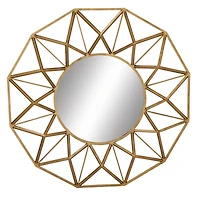 32" Gold Glam Metal Wall Mirror