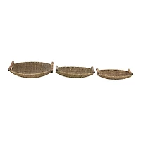 Brown Metal Coastal Storage Basket Set