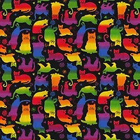 Fabric Traditions Rainbow Cats Cotton Fabric