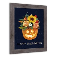 Floral Jackolantern 16" x 20" Western Gray Framed Print