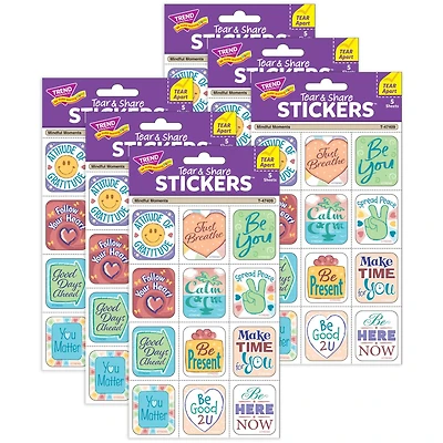 TREND Enterprises® Mindful Moments Tear & Share Stickers™, 6 Packs of 60