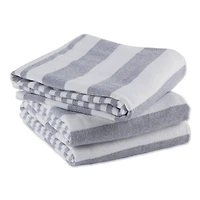 DII® French Blue Nautical Stripe Terry Dishtowels, 3ct.
