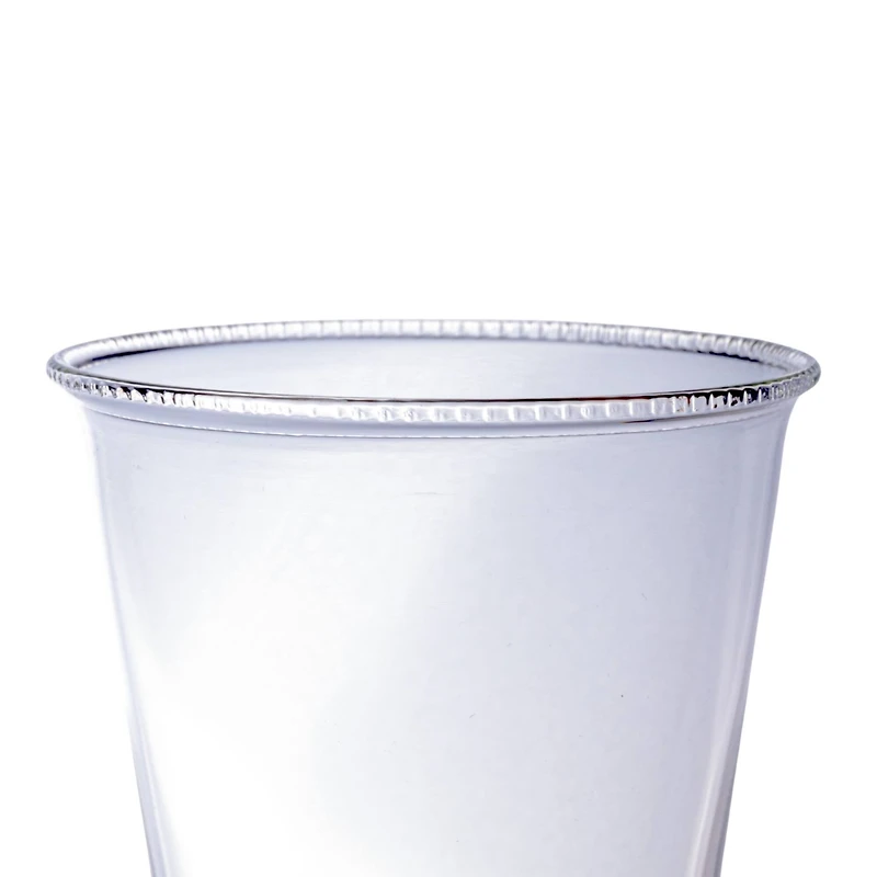 Hello Honey® 6" Clear Round Glass Drinking Glasses with Debossed Rim & Base, 6ct.