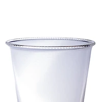 Hello Honey® 6" Clear Round Glass Drinking Glasses with Debossed Rim & Base, 6ct.