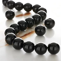 Black Jasper Round Beads, 12mm by Bead Landing™