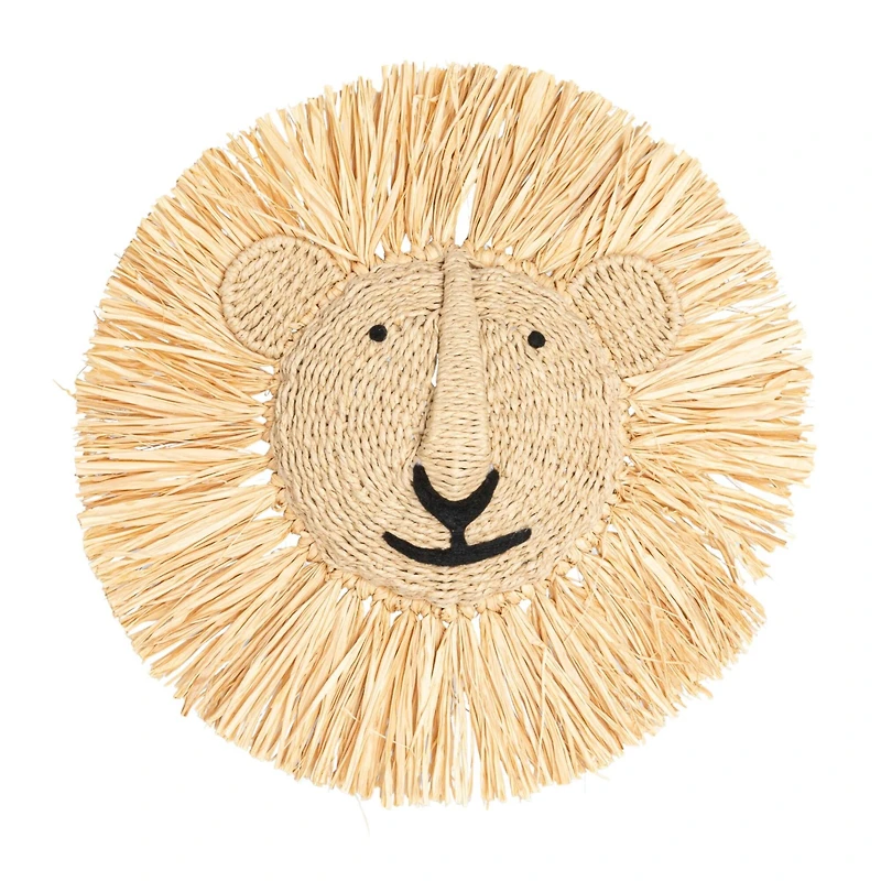 Hello Honey® 16.5" Natural Savannah King Raffia Lion Wall Art