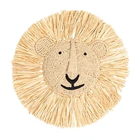 Hello Honey® 16.5" Natural Savannah King Raffia Lion Wall Art