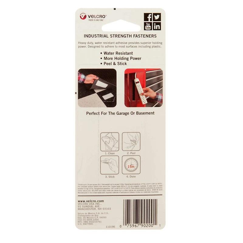 12 Packs: 2 ct. (48 total) VELCRO® Brand White Industrial Strength Strips