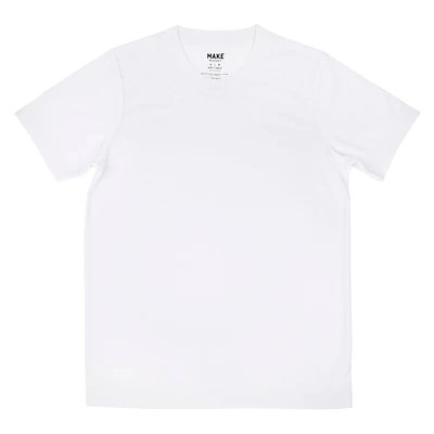 White Adult Polyester Crew Neck T-Shirt by Make Market