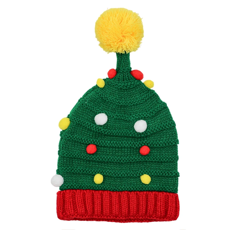 Green & Red Pom Pom Elf Beanie by Celebrate It™
