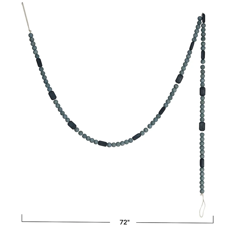 Hello Honey® 6ft. Gray Paulownia Wood Beads Garland