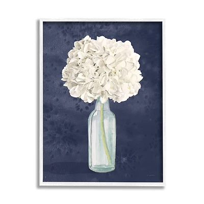 Stupell Industries White Floral Bouquet In Bottle Painting White Framed Wall Art