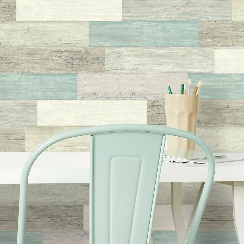 RoomMates Blue & Brown Barn Wood Plank Peel & Stick Giant Wall Decals