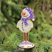 Wonderland Crafts Snowman Bead Embroidery on Wood Kit