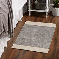 DII® Gray Variegated Border Hand-Loomed Rug, 2ft. x 3ft.