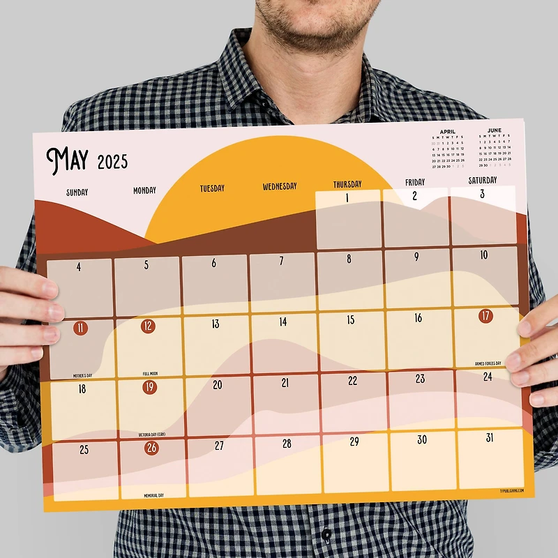 TF Publishing Medium 2025 Landscapes Monthly Blotter Desk Pad Calendar