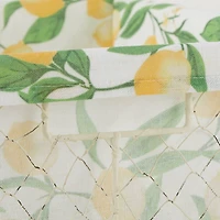 DII® Antique White Chicken Wire Baskets with Lemon Print Liners Set