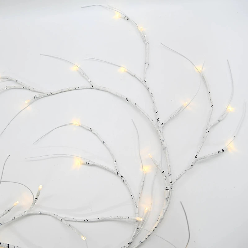 64ct. Warm White Led White Branch Garland String Lights by Ashland®