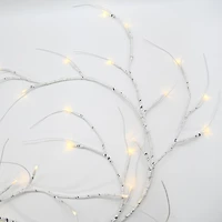 64ct. Warm White Led White Branch Garland String Lights by Ashland®