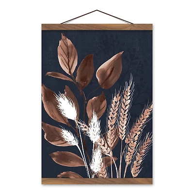 Autumn Botanicals I Teak Hanging Canvas