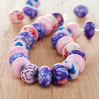 12 Pack: Pink Acrylic Flower Rondelle Beads, 10mm by Bead Landing™