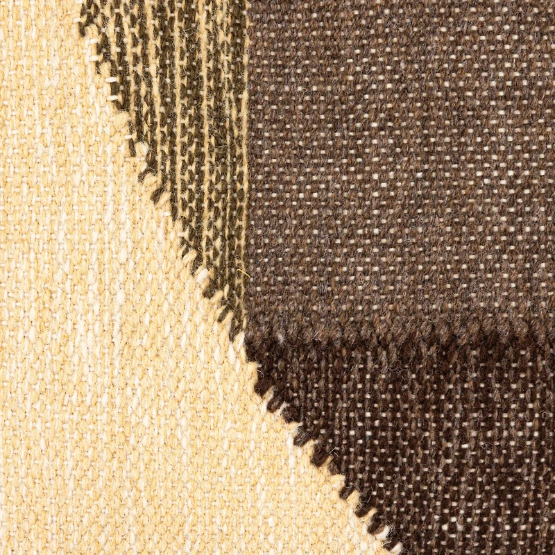 Hello Honey® 24" Brown Abstract Design Hand-Woven Fabric Indoor/Outdoor Lumbar Pillow