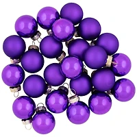 24ct. 1" Purple 2-Finish Glass Ball Ornaments