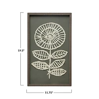 Hello Honey® Floral Mixed Material Wall Art with Glass Cover