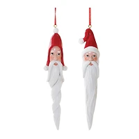 Carved Santa Drop Ornament Set
