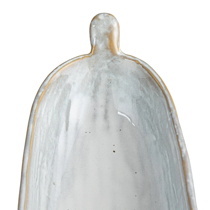 Hello Honey® 13.25" Long White Stoneware Dish with Reactive Glaze