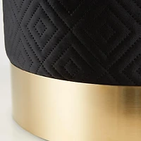 16.5" Black Velvet Stool