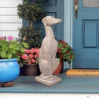 Design Toscano 35.5" Italian Greyhound Art Déco Whippet Sentinel Dog Statue