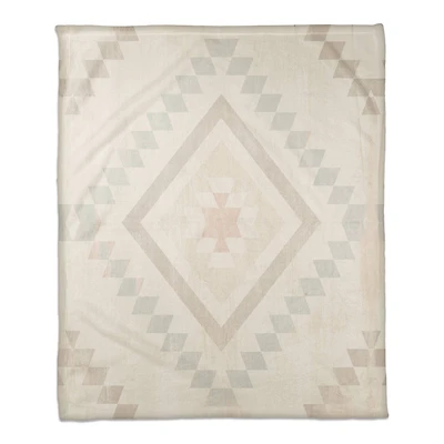 Pastel Tribal Pattern 50" x 60" Coral Fleece Blanket